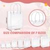 LEIFIDE 50pcs Clear Plastic Gift Bags with Handles PVC Reusable Transparent Totes Bags for Goodie Candy School Birthday Party(5.9 x 6.3 x 2.8 Inch) view 4