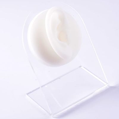 GatherTOOL 1PC Soft Silicone Flexible Nose Model Displays Human Ear Mouth Eye Tongue Model Simulation for Jewelry Display Teaching Tool (Color : 1PC White Right Ear)