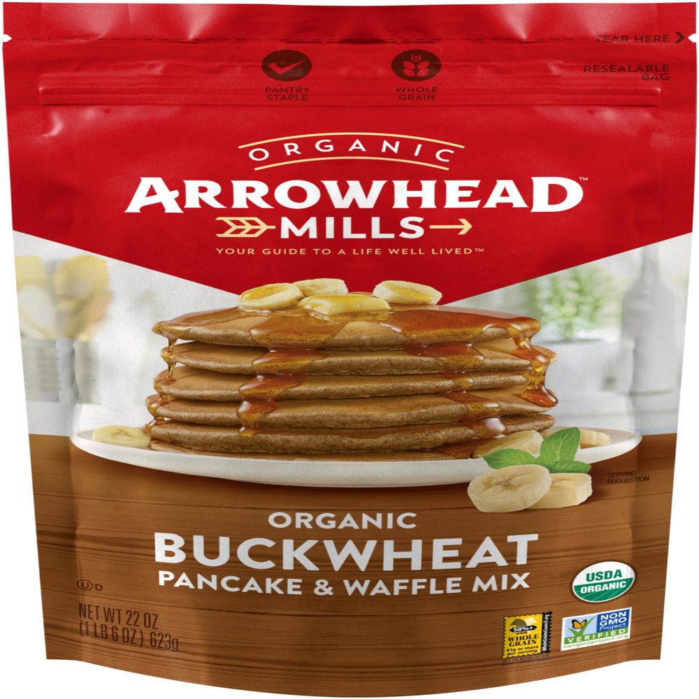 Arrowhead Mills Buckwheat Pancake & Waffle Mix, 22 oz Bag (Pack of 6)