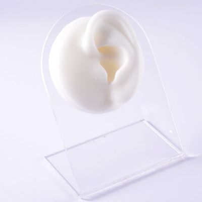 GatherTOOL 1PC Soft Silicone Flexible Nose Model Displays Human Ear Mouth Eye Tongue Model Simulation for Jewelry Display Teaching Tool (Color : 1PC White Left Ear)