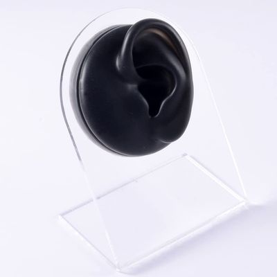 GatherTOOL 1PC Soft Silicone Flexible Nose Model Displays Human Ear Mouth Eye Tongue Model Simulation for Jewelry Display Teaching Tool (Color : 1PC Black Left Ear)