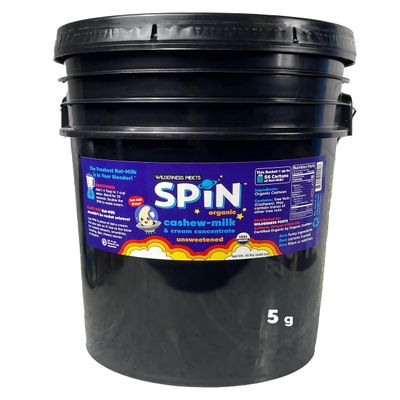 Wilderness Poets SPiN, Organic Cashew Cream and Milk Concentrate (Unsweetened) - Make Cashew Milk, Cashew Cream, Non-Dairy Creamer for Coffee, Tea, Lattes, Smoothies and Vegan Desserts (640 Ounce - 40 Pound)