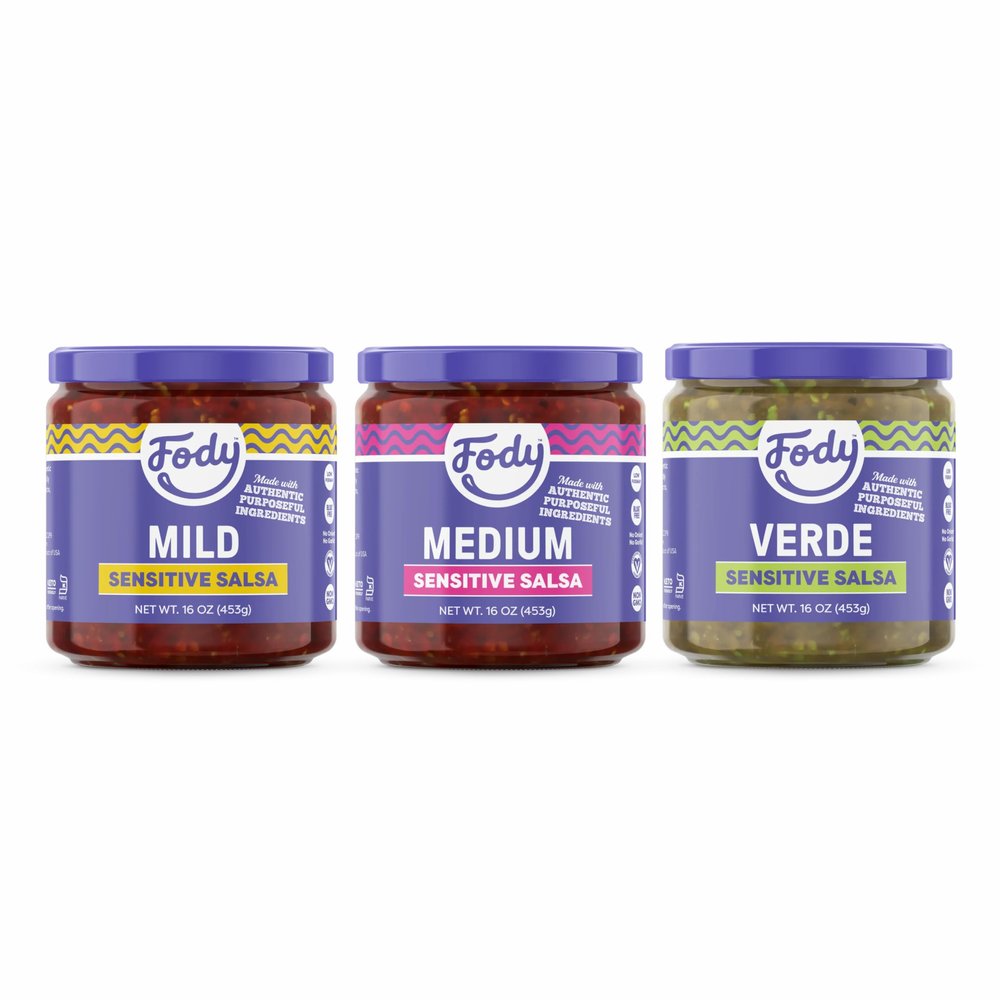 Fody Foods Salsa Variety Pack, 16 Oz (Pack of 3), Garlic and Onion Free, Low FODMAP Certified, Gut & IBS Friendly, Vegan, Non-GMO, Gluten Free, Keto Friendly