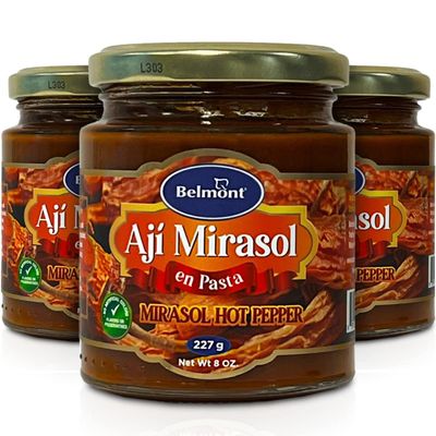 Belmont Pasta de Aji Mirasol Peruano 8 oz | Mirasol Peruvian Pepper Paste 3 Pack