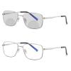 laureles Mens Business Rectangle Frame Photochromatic Eyewear Vintage Photochromic Bifocal Reading Glasses (C1, 2.25, multiplier_x) view 1