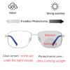 laureles Mens Business Rectangle Frame Photochromatic Eyewear Vintage Photochromic Bifocal Reading Glasses (C1, 2.25, multiplier_x) view 3