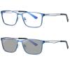 Transition Photochromic Bifocal Reading Glasses for Mens and Womens,Square Clear UV Protection Sunglasses Readers 0~+4.0 (blue, 1.25 x) view 1