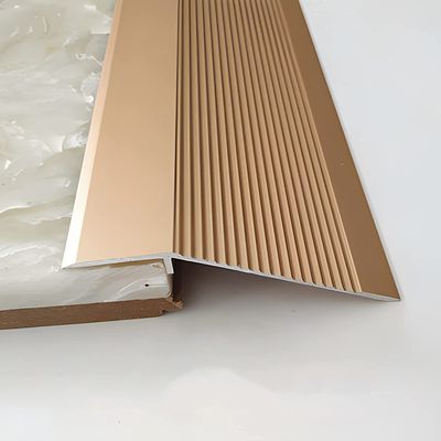 Doorway Floor Transition Strip,Wide 10cm Carpet to Tile Threshold Aluminum/Metal Edge Trim Molding with Non Slip Surface,Ramp Reducer Easy to Install(Color:Gold,Size:Length 140cm(55.1in))