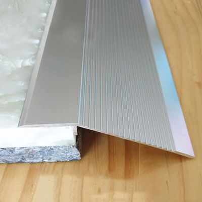 Doorway Floor Transition Strip,Wide 10cm Carpet to Tile Threshold Aluminum/Metal Edge Trim Molding with Non Slip Surface,Ramp Reducer Easy Silver Length 130cm(51.2in)