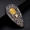 DULASP Cigar Scissors Sharp Portable Opening and Closing Cigar Scissors Bronze Engraved Stainless Steel Box view 2