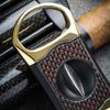DULASP Cigar Metal Carbon Fiber Stainless Steel Portable V- Shaped Cigar Scissors Exquisite Cigar Accessories Gift Ideas for Groomsmen, Husbands view 3