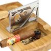 DULASP Table Top Desk Guillotine Cigar CutterDesktop Solid Wood Cigar ScissorsStainless Steel Cigar Cutter view 4