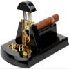 DULASP Desktop Cigar, Luxury Metal Stainless Steel Thicker Guillotine Smooth Exquisite Desktop Cigar Scissors with Gift Box, Black view 1