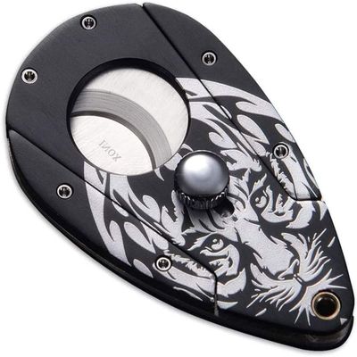 DULASP Cigar Cutter Stainless Steel Guillotine Double Cut Round Head Scissors Sharp Blades Pocket Size Classic Comfortable, Groomsmen Gifts