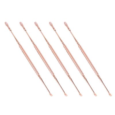 Healifty 5pcs Stainless Steel Ear Wax Removal Tools Dual-Head Spring Ear Spoons Ergonomic Cleaning Accessories for Safe and Convenient Use Rose Gold Design