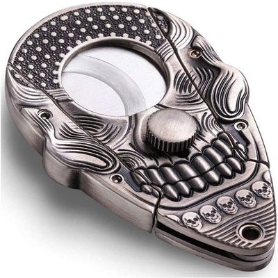 DULASP Cigar Cutter Stainless Steel Sharp Cigar Scissors with Knife Set, Precise Perfect Cut for Cigar The Best Gifts for Men (Color : Silver)