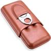 DULASP Humidor Cigar Box Men's Cigar Box Gift Set Can Hold 3 Cigars and Stainless Steel Scissors Portable Cedar Wood Lining Humidor view 1