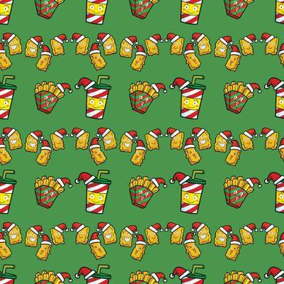 Funny Weird Fast Food Chicken Nugget Gift Wrap Thick Wrapping Paper Christmas Holiday Party Decor (12 foot x 30 inch roll)