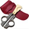 DULASP Premium Cigar Cutter Stainless Steel - Bronze Carved Design Hand-held Cigar Scissors Guillotine Double Cut Blade in Gift Box view 1