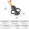 DULASP Premium Cigar Cutter Stainless Steel - Bronze Carved Design Hand-held Cigar Scissors Guillotine Double Cut Blade in Gift Box view 4