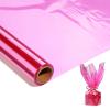 100FT Pink Cellophane Wrap Roll (17 in. Widex100ft. Longx2.3 Mil Thick),Pink Transparent Cellophane Roll for Gift Basket Wrap,Plastic Wrap for Gift Baskets, Flower for Valentines Day, Easter. view 1