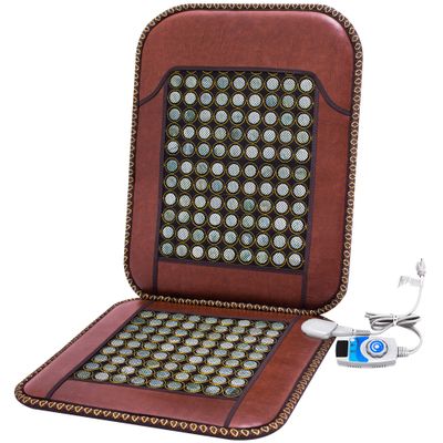 H&B Luxuries Infrared Natural Jade Heating Pad 180 Natural Jade Tourmaline Stones Heating Mat Gift for Dad/Mom/Grandpa/Lover/Friend/Colleague (JadeSeat-Back)