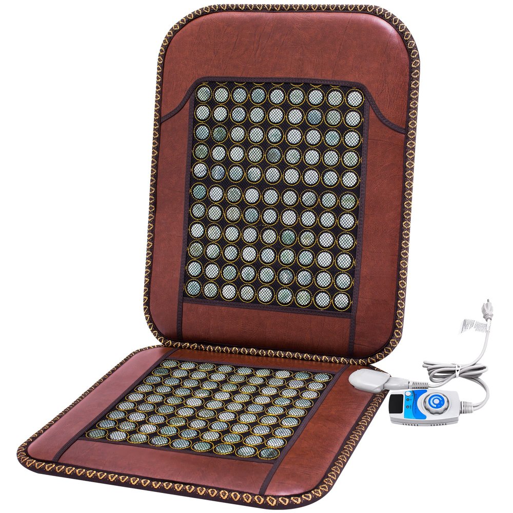 H&B Luxuries Infrared Natural Jade Heating Pad 180 Natural Jade Tourmaline Stones Heating Mat Gift for Dad/Mom/Grandpa/Lover/Friend/Colleague (JadeSeat-Back)