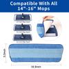 16.5 inch Mop Pads Refills, 3 Pack Microfiber Reusable Replacement Mop Pads Flat Replacements Heads for Wet Or Dry Floor Cleaning and Scrubbing, Blue Cloth view 3
