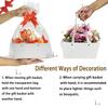 Baskets For Gifts Empty, 5 PCS White Gift Bags With Handles DIY Kit, Gift Basket Empty To Fill Bulk For Party Favors Wedding Birthday Christmas Halloween Holiday Thank You Get Well Soon view 4