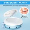 Denture Bath Case, Denture Cup, Leak Proof Portable Retainer Case, Denture Cleaning Kit with Cleaner Brush, Denture Box with Strainer & Mirror, Denture Case for Aligner Retainer Mouth Guard (Blue) view 4