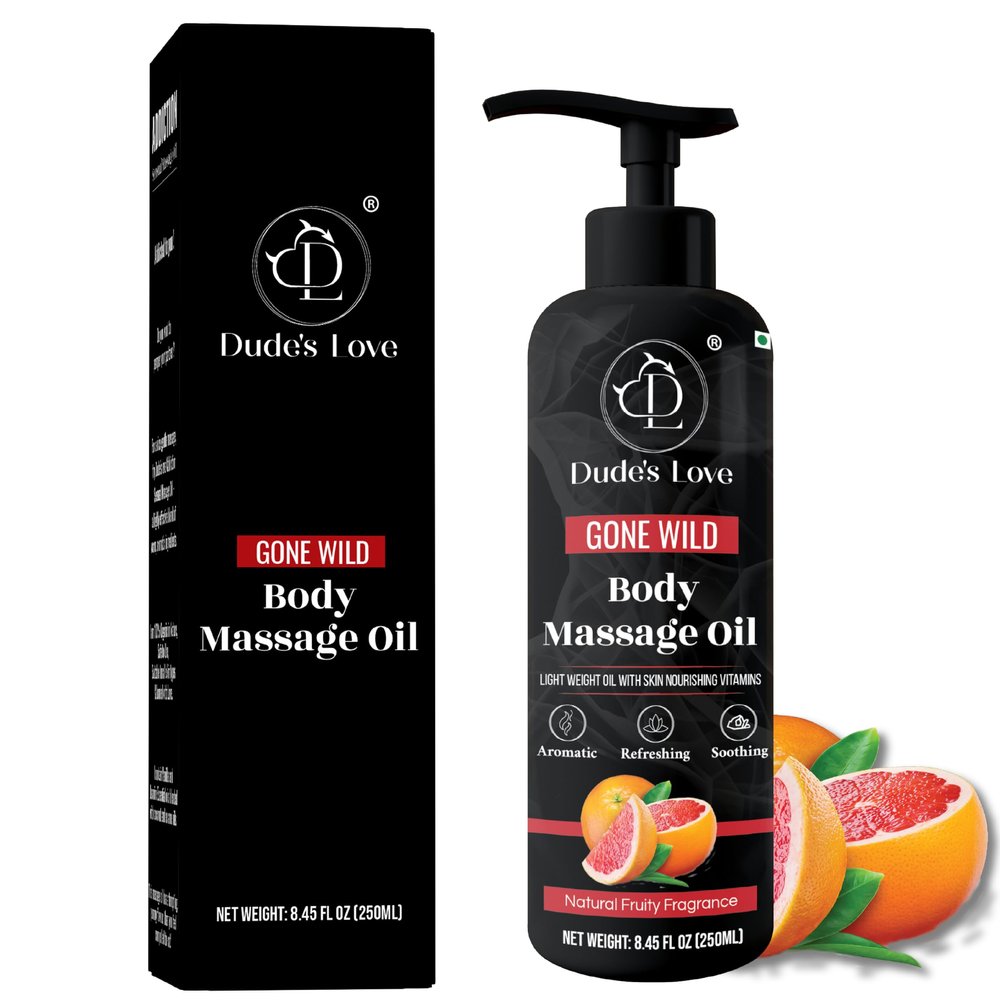 Organic - Grapefruit Full Edible Body Massage Oil - Refreshing, Calming | No Stain & Non-Sticky | with Fractionated Coconut Oil, Grapefruit & Lime Oil - 8.45 Fl Oz