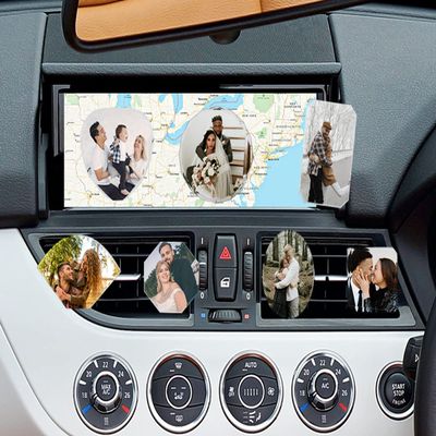 AIFLM Personalized Crystal Car Air Vent Clip Custom Air Freshener for Car with Any Pictures Customized Photo Ornament for Car Air Conditioning Vent Aromatherapy,Choose Five From The 7 Shapes
