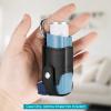 MEDMAX Asthma Inhaler Holder PU Leather Protective Travel Handy Mini Holster, Lightweight Carrying Case with Carabiner Clip, Inhaler Not Included (Case Only), Black view 2