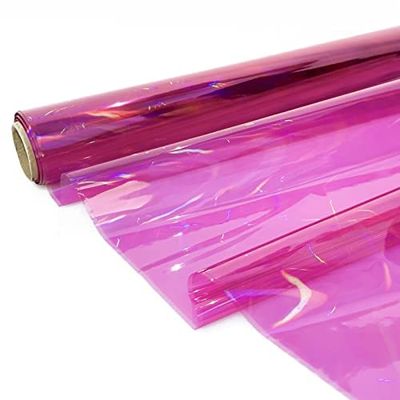 CMFYHM Iridescent Pink Cellophane Wrap Roll I 34 In Wide X 100 Ft Long I Colorful Cello Perfect For Baskets,Gifts, Treats,Birthday Holiday Wedding Floral, Party Arts Crafts Decoration (Pink)