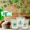 120 Pcs St Patrick's Day Shamrock Cups Happy St Patrick's Day Disposable Clear Plastic Cups St Patricks Day Party Plastic Cups Home Party Drinking Cups Green Plastic Cups for Party Decoration (12 oz) view 4