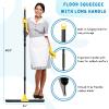 Floor Squeegee for Concrete and Tile Cleaning, 24'' Rubber Wiper Broom, Large Heavy Duty Water Scraper with 60'' Long Handle for Garage, Deck, Bathroom, Shower Glass, Window view 2