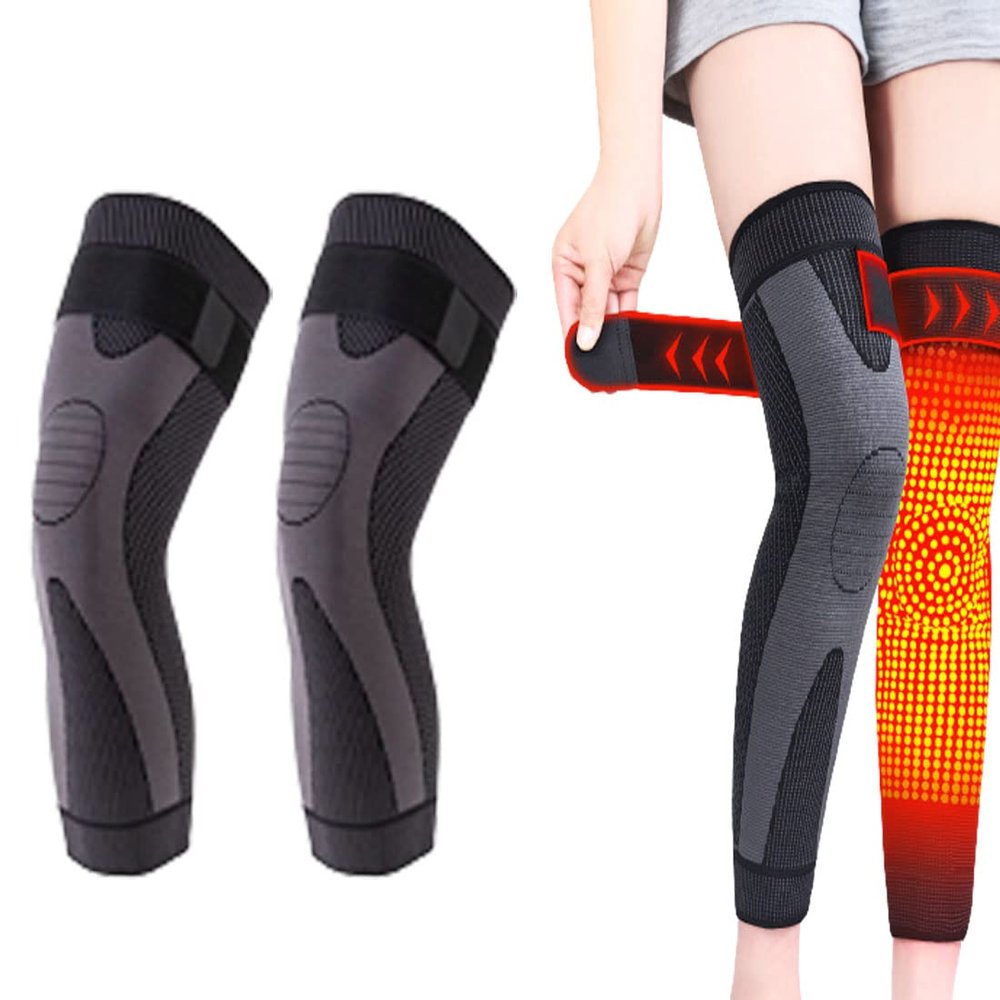1 pair Tourmaline Acupressure Self-Heating Shaping Knee Sleeve - Mugwort Acupressure Shaping Knee Pads - Acupressure Shaping Knee Pads - Wormwood Self-Heating Knee Pads (XL, Black)