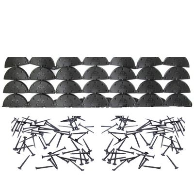 28 pcs Heel Plates Shoe Heel Taps Rubber Tips Sole Heel Repair Pad Replacement with Nails, Black, Large
