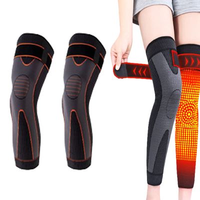 1 pair Tourmaline Acupressure Self-Heating Shaping Knee Sleeve - Mugwort Acupressure Shaping Knee Pads - Acupressure Shaping Knee Pads - Wormwood Self-Heating Knee Pads (M, Orange)