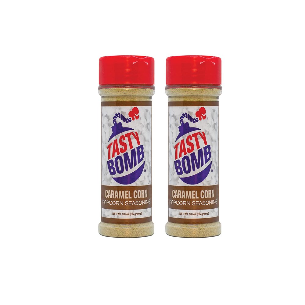 Flavorful Popcorn Seasoning 2 Pack -Caramel Corn Seasonings  Gluten-Free Keto Snack for Movie Nights & Gifts by Tasty Bomb, (2 Pack- Caramel Corn), Caramel Corn (Pack of 2), 3.0 ounces, 6.0 Ounce