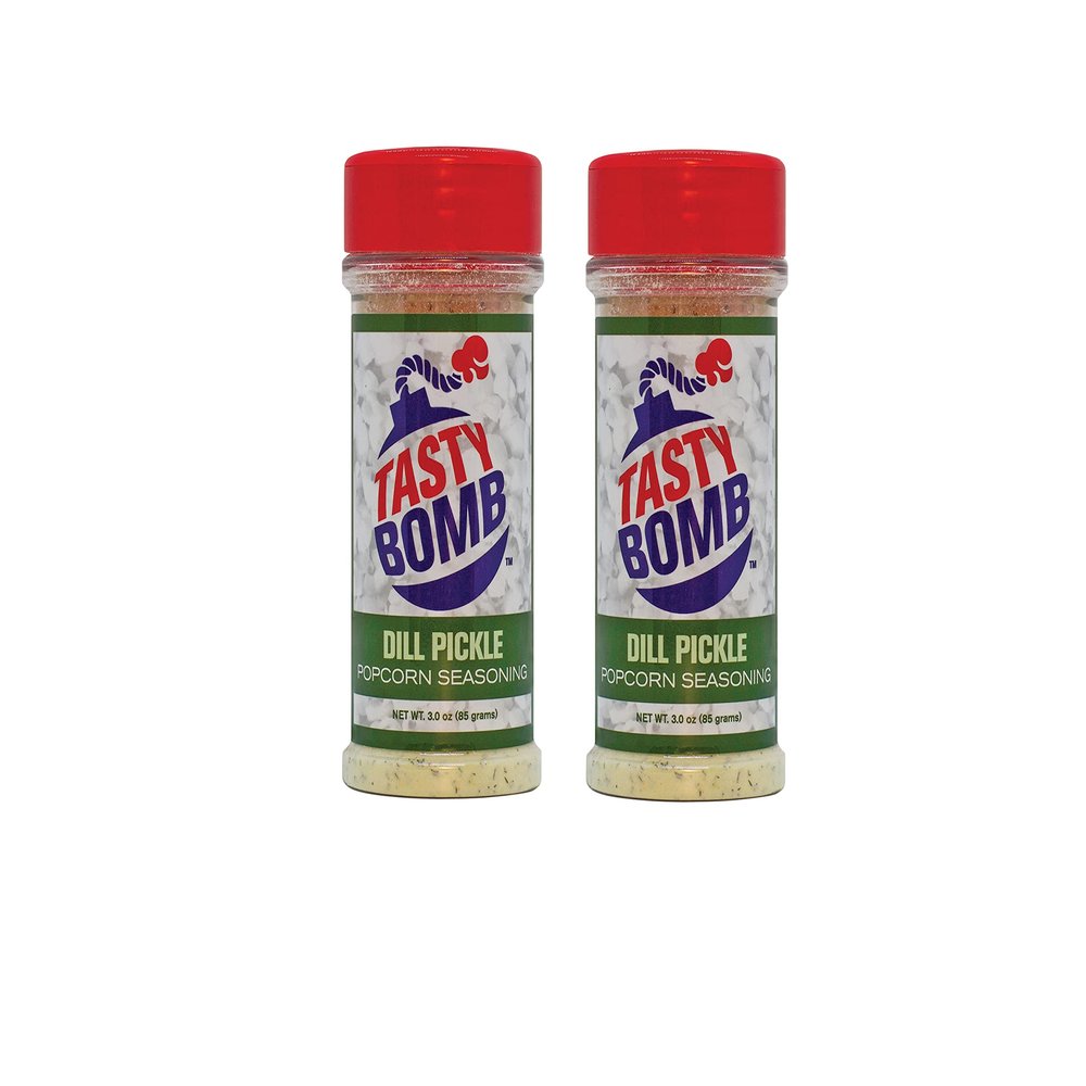 Flavorful Popcorn Seasoning 2 Pack -Dill Pickle popcorn seasoning  Vegan, Gluten-Free Keto friendly Snack for Movie Nights & Gifts by Tasty Bomb. (2 Pack -Dill Pickle), 6.0 Ounce