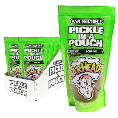 Van Holtens Pickles - Jumbo WARHEADS Pickle-In-A-Pouch - 12 Pack