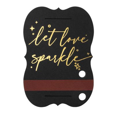 100 PCS Wedding Send Off Tags, Let Love Sparkle Gold Foil Stamped Metallic Sparkle Stick Sleeves with Match Striker Strips for Anniversary Parties Graduation Birthday Engagement Event