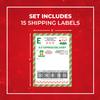 15 Elf Express Delivery Mail Shipping Labels from The North Pole Gift Tag 5 x 7" Early of Late Arrival Package or Surprise Gift from Santa Clause Fun Magical Holiday Tradition view 2