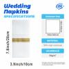 JINYUDOME 50Pcs Dinner Napkins Disposable, Linen-Feel Napkins with Buil-in Flaware Pocket, Soft & Absorbent Pre-folded Napkins for Parties, Wedding or Events, Gold and White view 2