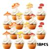 18pcs Glitter Mushroom Dessert Cupcake Topper Cheer to Jungle Plants Theme Decor Supplies Baby Shower Boy Girl Happy Birthday Party Decorations view 3