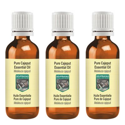 Devprayag Pure Cajeput Essential Oil (Melaleuca cajeputi) Steam Distilled (Pack of Three) 100ml X 3 (10 oz)