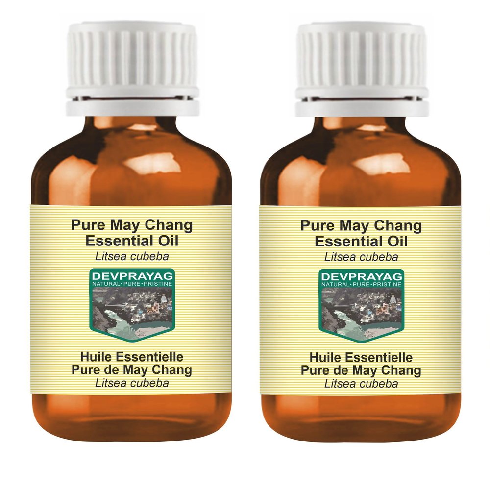 Devprayag Pure May Chang Essential Oil (Litsea cubeba) Steam Distilled (Pack of Two) 100ml X 2 (6.76 oz)