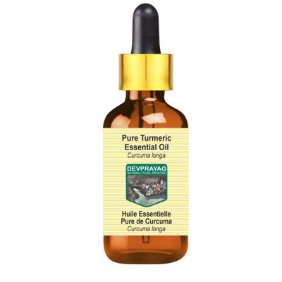Devprayag Pure Turmeric Essential Oil (Curcuma Longa) with Glass Dropper Steam Distilled 50ml (1.69 oz)
