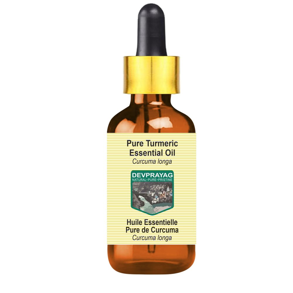 Devprayag Pure Turmeric Essential Oil (Curcuma Longa) with Glass Dropper Steam Distilled 50ml (1.69 oz)